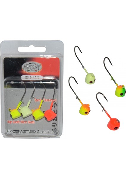6413 Jig Head Rigato Moite 4'lü Mix Set Tırnaklı Jig Head
