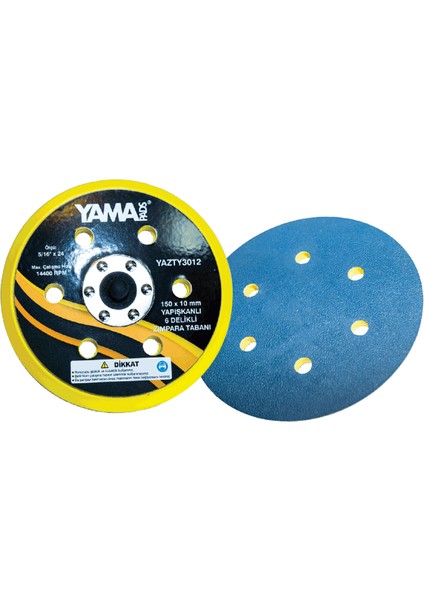 YTY3012 6 0" 150X10 mm 6 Delikli Yapışkanlı Zımpara Tabanı