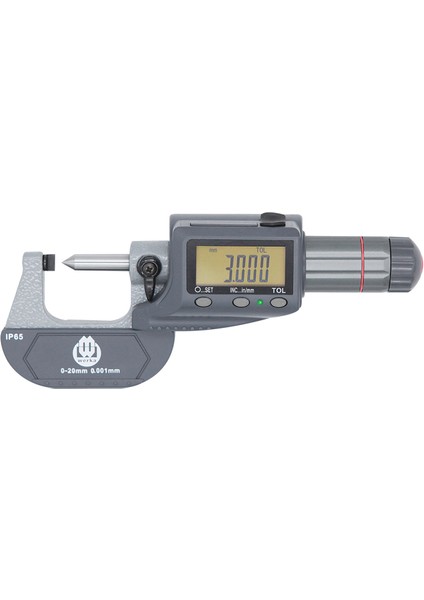 W217-6186 Ip65 Nokta Uçlu Dijital Mikrometre 0-20 x 0.001mm