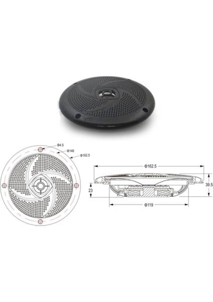 Black Deniz Teknesi 6.5 "hoparlör Su Geçirmez Ses Amplifikatörü (Yurt Dışından) indirimleri