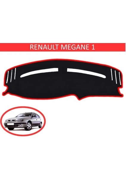 Lee Willson Renault Megane 1 Modellerine Uygun Torpido Koruma Halısı Siyah Kenar Renk Kırmızı