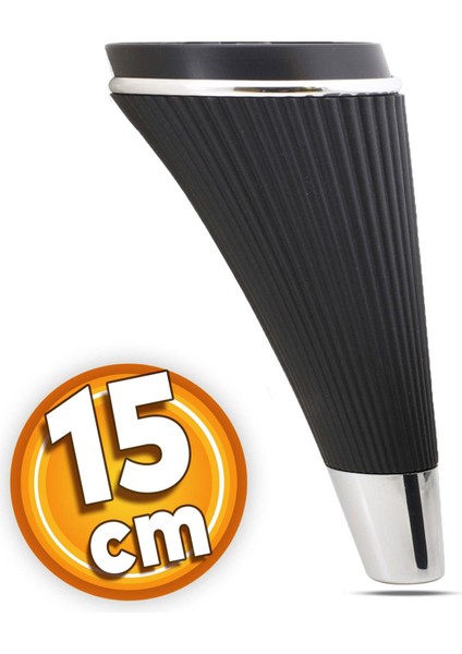 Iron Lüks Mobilya Kanepe Sehpa Tv Ünitesi Koltuk Ayağı 15 cm Siyah Krom Baza Ayakları