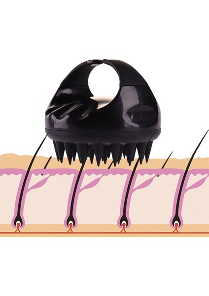Kafa Derisi Masajı Şampuan Fırçası, Islak ve Büyüme Ölü Pul Pul Cildi, Siyahı Kaldırır(Yurt Dışından)