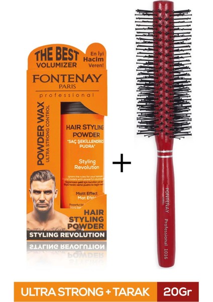 Saç Şekillendirici Pudra Toz Wax Ultra Strong Turuncu 20GR + 1016 Tarak'ı 2'li Set