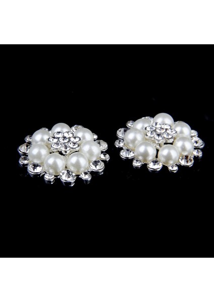 5 Adet 30MM Kristal Rhinestone Sızdırmalar Düğmeleri Düz Beyaz (Yurt Dışından) modelleri
