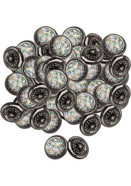 50PCS Dikiş Düğmeleri 12MM Diy Dekoratif Metal Düğme Ceket Ceket Siyah (Yurt Dışından) fiyatları