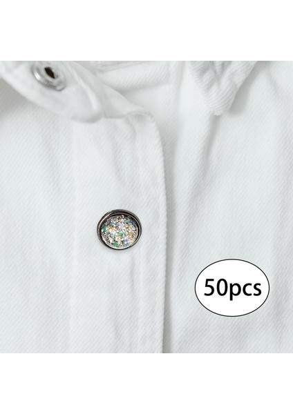 50PCS Dikiş Düğmeleri 12MM Diy Dekoratif Metal Düğme Ceket Ceket Siyah (Yurt Dışından) modelleri