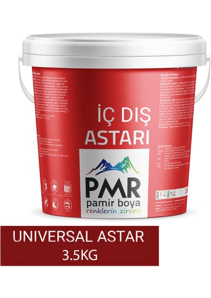 Universal İç Ve Dış Cephe Astarı 3.5Kg-Beyaz