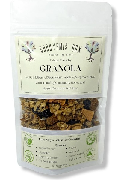 Granola Bol Kuru Meyveli Ay Çekirdekli Ballı & Tarçınlı Vegan Şekersiz Kahvaltılık Gevrek Sağlıklı Kahvaltı Beslenme Yüksek Lif Protein Kaynağı Vegan Şekersiz100 gr