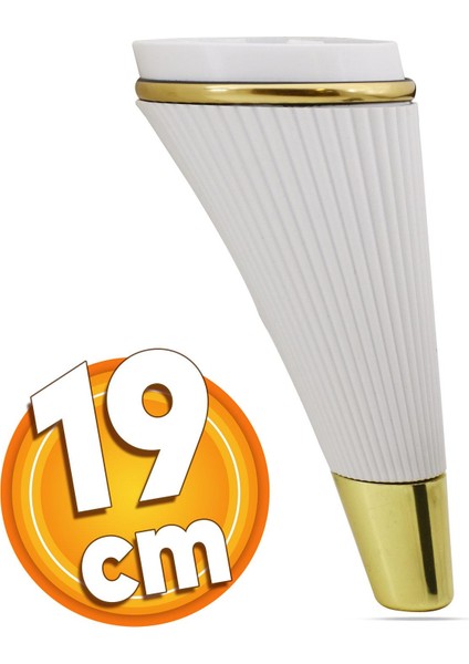 Iron Lüks Mobilya Kanepe Sehpa Tv Ünitesi Koltuk Ayağı 19 Cm Beyaz Gold Baza Ayakları