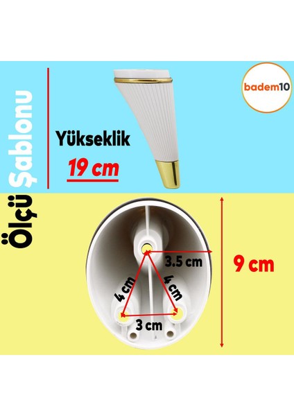 Iron Lüks Mobilya Kanepe Sehpa Tv Ünitesi Koltuk Ayağı 19 Cm Beyaz Gold Baza Ayakları fırsatları