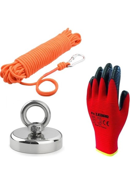 Magnet Fishing 60 mm Yüksek Taşıma Gücü, Halkalı Neodyum Pot Mıknatıs - 15 Metre Halat, Karabina Kanca ve Eldiven Set fiyatları
