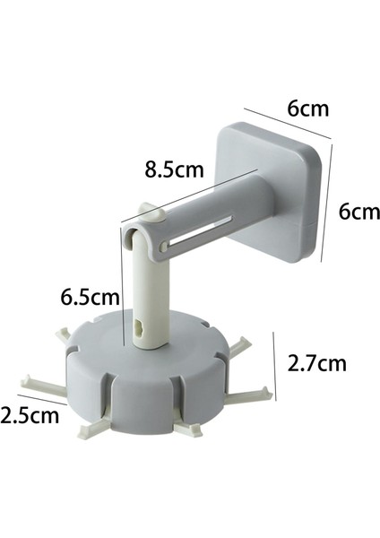 Kendinden Yapışkan Mutfak Dönen Kancalar Banyo Aksesuarları Organizatör Gri Asılı (Yurt Dışından)