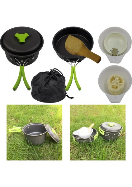 Kamp Tencere Backpacking 1-2 Kişi Yeşil Için Barbekü Meslek Kiti Sofra Takımı (Yurt Dışından) fırsatları