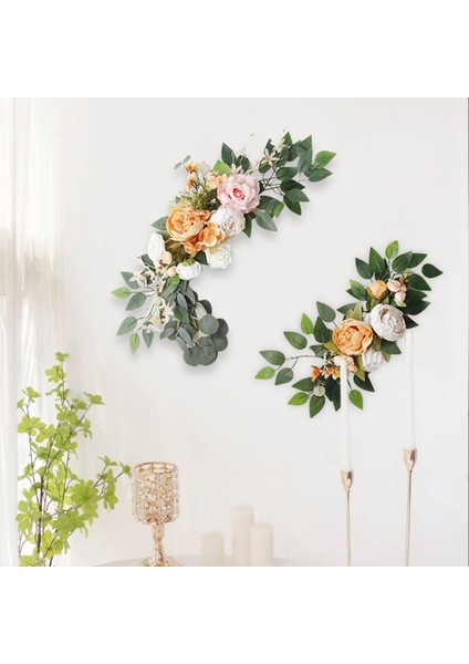 2pcs Ipek Düğün Çiçekleri Asılı Çelenkler Ev Dekor Yeşillik Yaprakları Opsiyon1 E (Yurt Dışından)