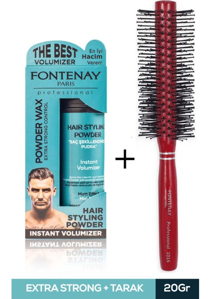 Saç Şekillendirici Pudra Toz Wax Mat Effect Mavı 20GR + 1016 Tarak'ı 2'li Set