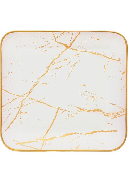 Beyaz Mermer Kare Pasta Tabağı 18 Cm. fırsatları