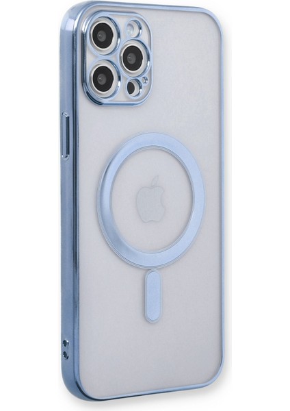 iPhone 12 Pro Kılıf Magneticsafe Lazer Silikon - Sierra Blue