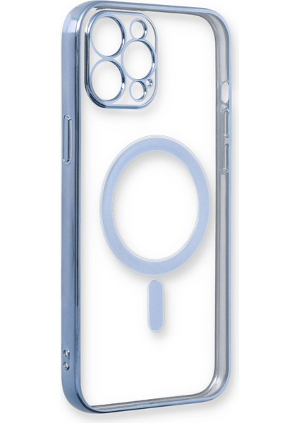 iPhone 12 Pro Kılıf Magneticsafe Lazer Silikon - Sierra Blue