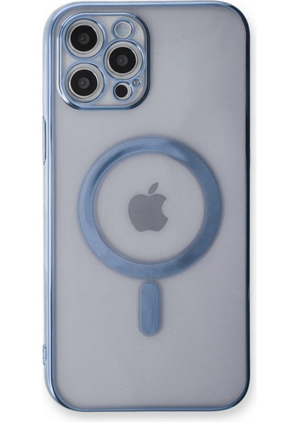 iPhone 12 Pro Kılıf Magneticsafe Lazer Silikon - Sierra Blue