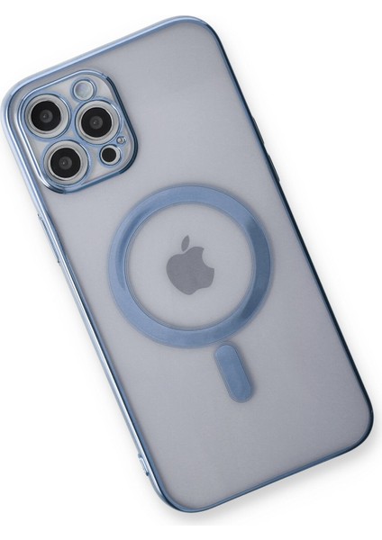 iPhone 12 Pro Kılıf Magneticsafe Lazer Silikon - Sierra Blue