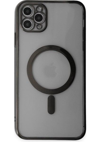 iPhone 11 Pro Kılıf Magneticsafe Lazer Silikon - Siyah