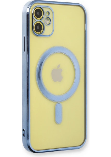 iPhone 12 Kılıf Magneticsafe Lazer Silikon - Sierra Blue