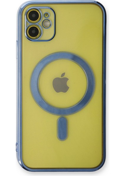 iPhone 12 Kılıf Magneticsafe Lazer Silikon - Sierra Blue