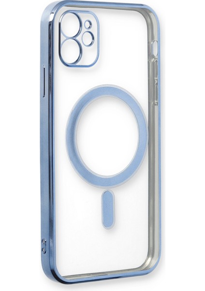 iPhone 12 Kılıf Magneticsafe Lazer Silikon - Sierra Blue