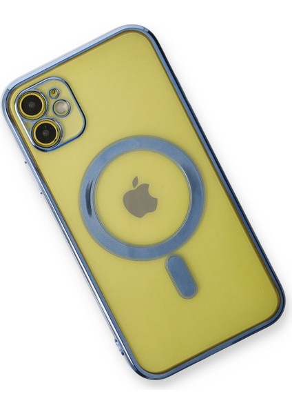 iPhone 12 Kılıf Magneticsafe Lazer Silikon - Sierra Blue