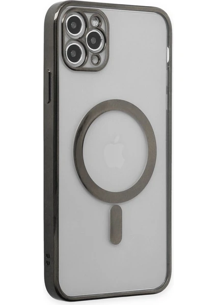 Happycase iPhone 11 Pro Max Kılıf Magneticsafe Lazer Silikon - Siyah