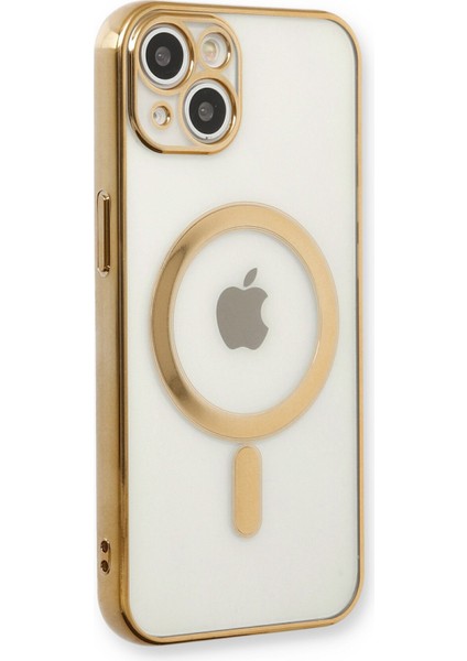 iPhone 13 Kılıf Magneticsafe Lazer Silikon - Gold