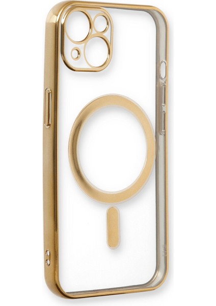 iPhone 13 Kılıf Magneticsafe Lazer Silikon - Gold