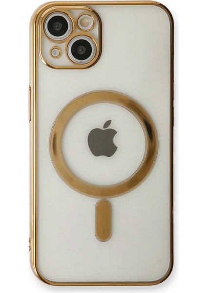 iPhone 13 Kılıf Magneticsafe Lazer Silikon - Gold