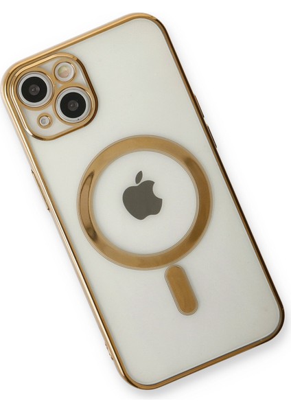 iPhone 13 Kılıf Magneticsafe Lazer Silikon - Gold