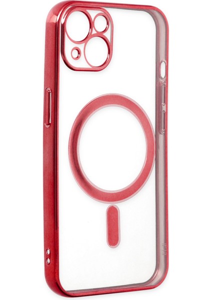 Happycase iPhone 14 Plus Kılıf Magneticsafe Lazer Silikon - Kırmızı