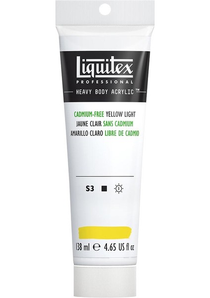 Professional Heavy Body Akrilik Boya 138ML Cadmium-Free Yellow Light 889 S3