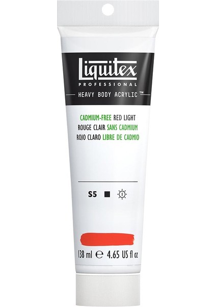 Professional Heavy Body Akrilik Boya 138ML Cadmium-Free Red Light 893 S5