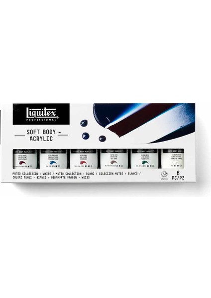 Professional Soft Body Akrilik Boya 6X59ML Set Muted Collection + White fiyatları