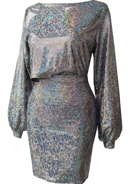 Hologram Balon Kollu Etek Bluz Alt-Üst Takım indirimleri