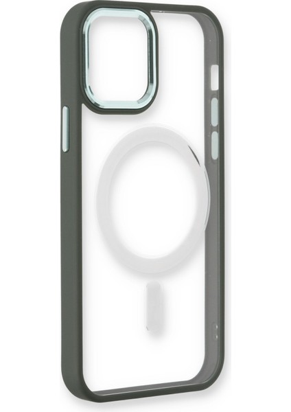 Apple iPhone 12 Pro Max Kılıf Room Magneticsafe Silikon - Köknar Yeşili