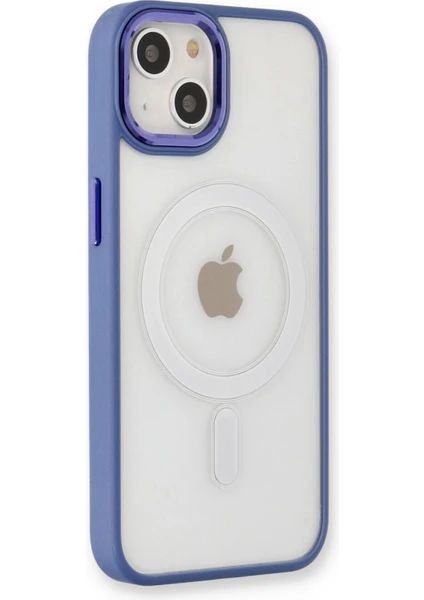 Apple iPhone 13 Kılıf Room Magneticsafe Silikon - Sierra Blue