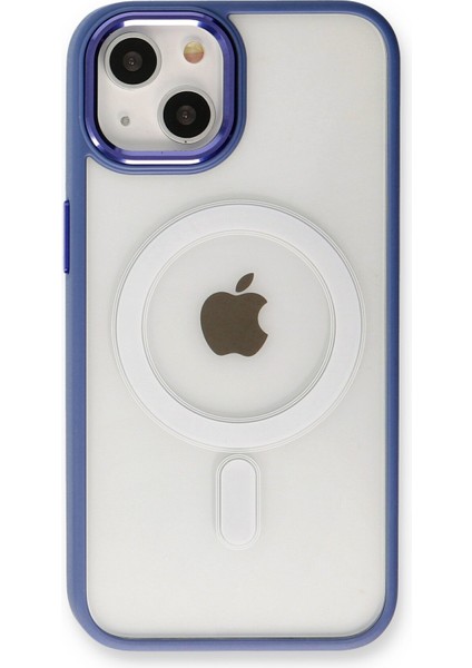 Apple iPhone 13 Kılıf Room Magneticsafe Silikon - Sierra Blue