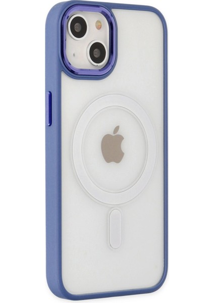 Apple iPhone 14 Kılıf Room Magneticsafe Silikon - Sierra Blue