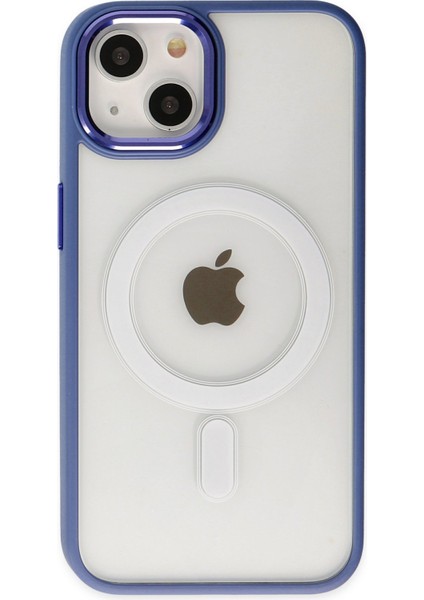 Apple iPhone 14 Kılıf Room Magneticsafe Silikon - Sierra Blue