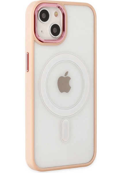 Apple iPhone 14 Plus Kılıf Room Magneticsafe Silikon - Pudra
