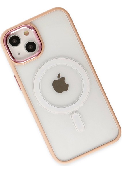 Apple iPhone 14 Plus Kılıf Room Magneticsafe Silikon - Pudra modelleri