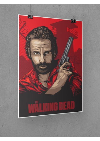 The Walking Dead Poster 45X60CM Rick Grimes Afiş - Kalın Poster Kağıdı Dijital Baskı