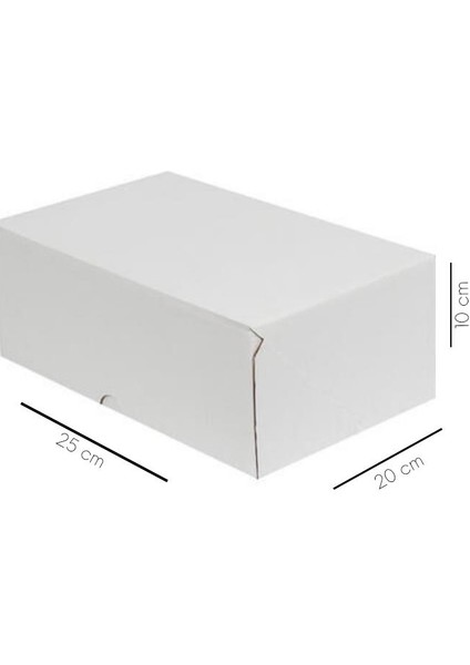 25x20x10 cm Beyaz E-Ticaret Kutusu Yapıştırma Kutu 4 Nokta 10 Adet modelleri