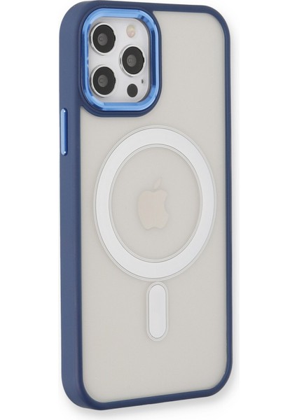 iPhone 12 Pro Max Kılıf Room Magneticsafe Silikon - Lacivert